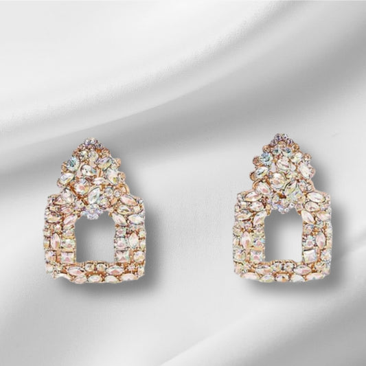 Duchess - Square Gemstone Statement Earrings