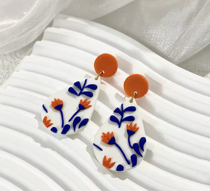 Caribbean Nights polymer clay statement earrings..