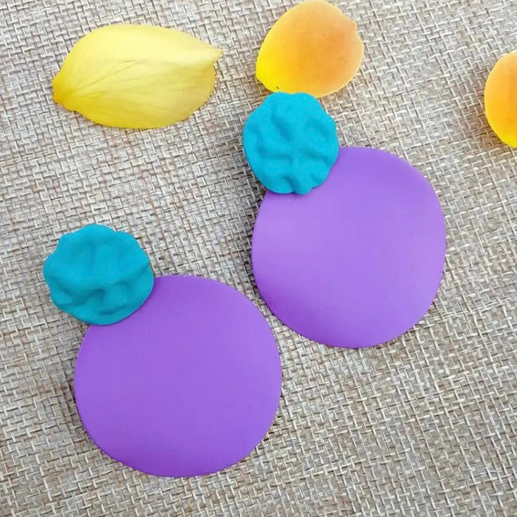 Coco - Vibrant Two Tone Lightweight Statement Earrings