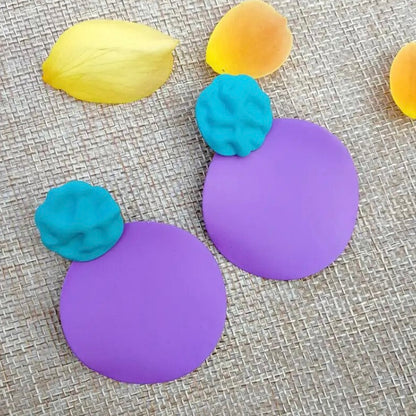 Coco - Vibrant Two Tone Lightweight Statement Earrings