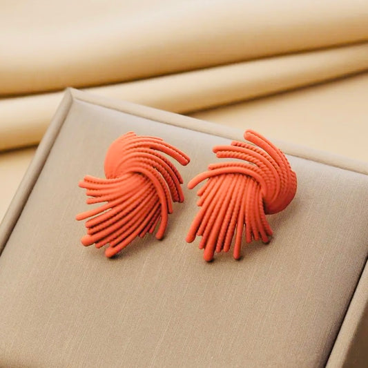 Burnt Orange Fireworks - Statement Fashion Earrings