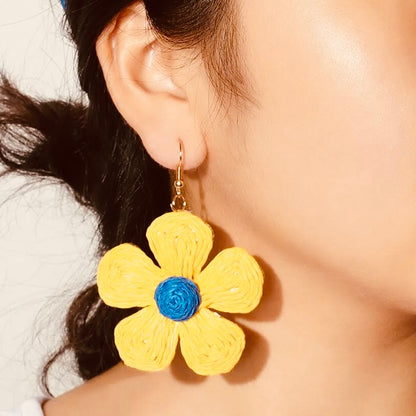 Summer flowers - handmade, lightweight Ratan Statement Earrings