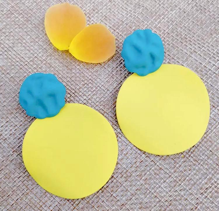 Coco - Vibrant Two Tone Lightweight Statement Earrings