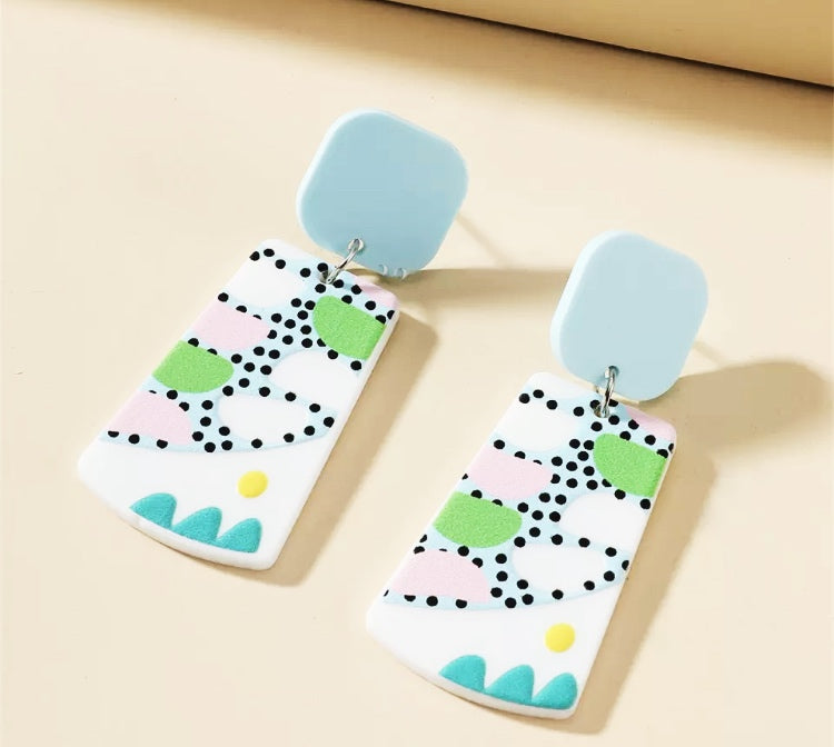 Candy Lane Pastel Acrylic Statement Earrings