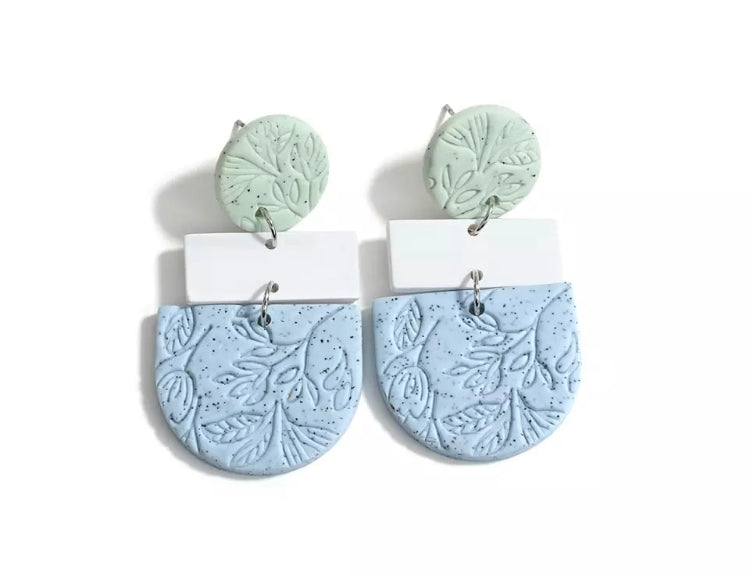 Handcrafted Designs - Layered Soft Clay Statement Dangle Earrings