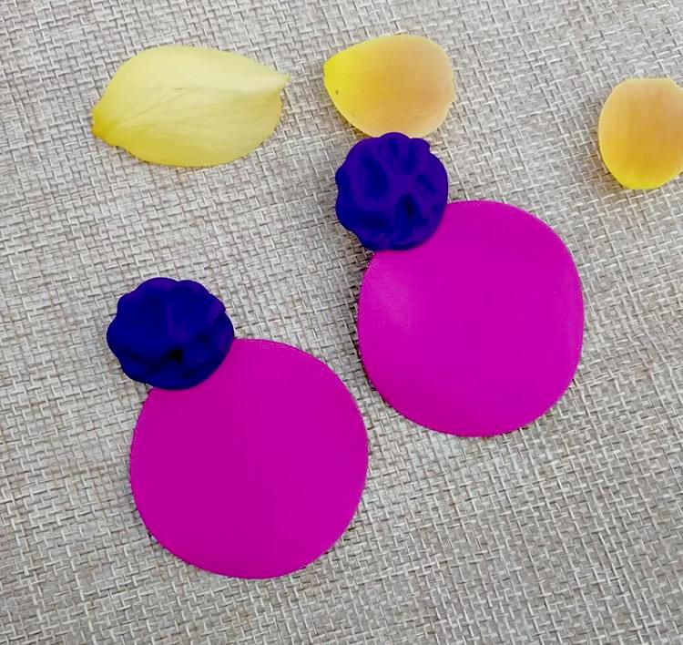 Coco - Vibrant Two Tone Lightweight Statement Earrings